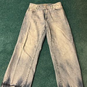 DL1961 Hepburn jeans, wide leg, ankle length, white washed